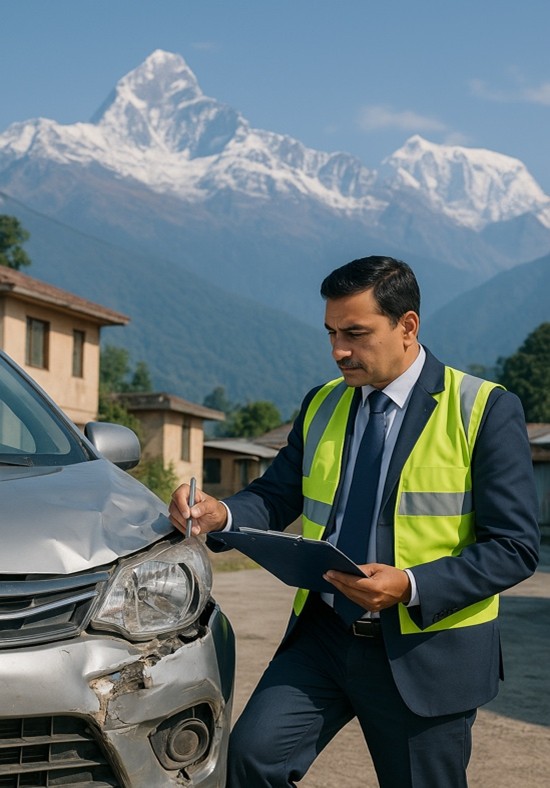 Insurance surveyor at work